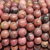 Rhodonite avec matrice - Collier Boule