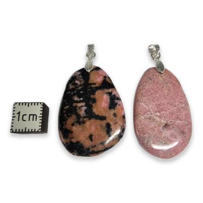 Rhodonite - pendentif mini pierre plate