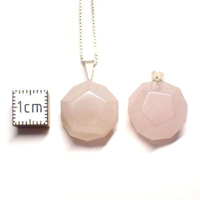 Quartz Rose - Pendentif dodécaèdre