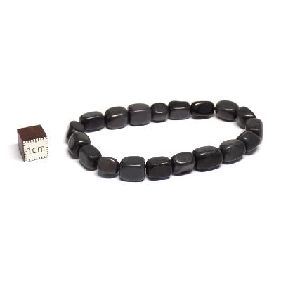 Obsidienne Noire - Bracelet pierre roulée carrée