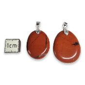 Jaspe Rouge - pendentif mini pierre plate