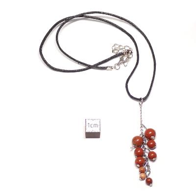 Jaspe Rouge avec cordon - pendentif grappe