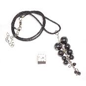 Hematite avec cordon - pendentif grappe