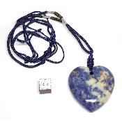 Sodalite avec cordon - pendentif coeur