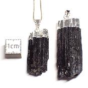 Tourmaline Noire - Pendentif pierre brute Electroplated