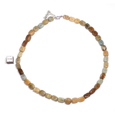 Agate Crazy Lace qualité "B" - Collier Roulé Carré