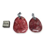 Thulite - pendentif mini pierre plate