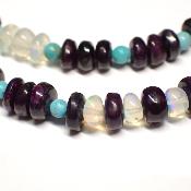 Sugilite "3" bracelet avec turquoise et opale