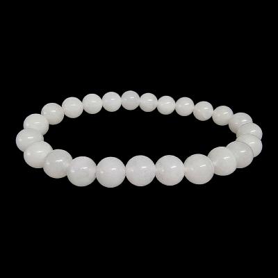 Jade Blanc|Bracelet Boule 8mm|pierre naturelle|Midobras