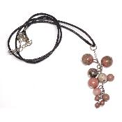 Rhodonite avec cordon - pendentif grappe