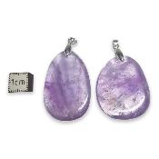 Amethyste - pendentif mini pierre plate