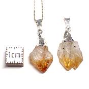 Citrine Chauffée - Pendentif pierre brute Electroplated