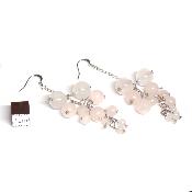 Quartz Rose - Boucles d'oreilles en grappes