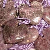 Lepidolite avec cordon - pendentif coeur