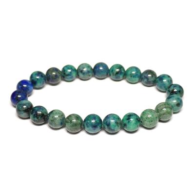 Lazulite sur quartzite teinte - Bracelet Boule