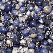 Sodalite - Boucles d'oreilles en grappes